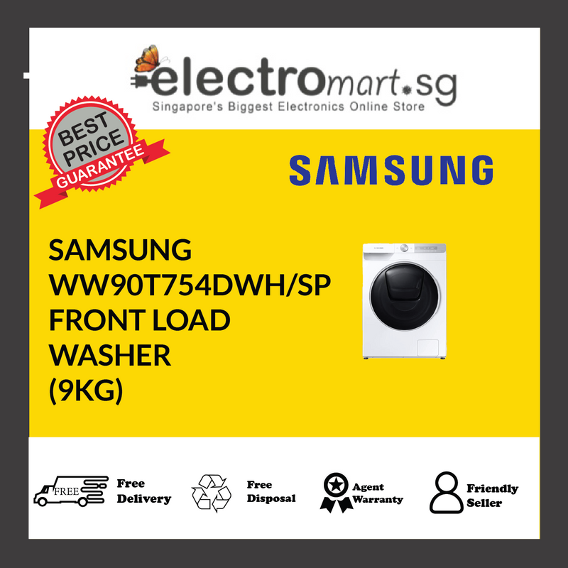 SAMSUNG WW90T754DWH/SP FRONT LOAD WASHER (9KG) QDRIVE(BUBBLE+SPEEDSPRAY)