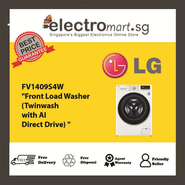 LG 9KG FRONT LOAD WASHING MACHINE AI DIRECTDRIVE™ FV1409S4W (WHITE)