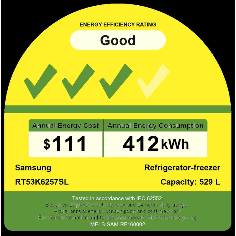 Samsung RT53K6257SL/SS Twin Cooling Plus™ Top Mount Freezer