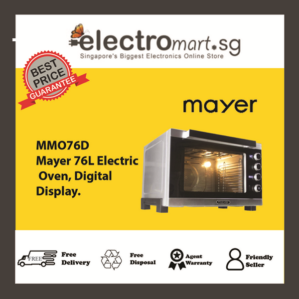 Mayer 76L Electric Oven, Digital Display.