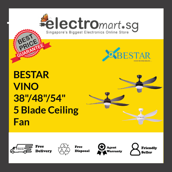 BESTAR VINO 38"/48"/54"  5 Blade Ceiling  Fan